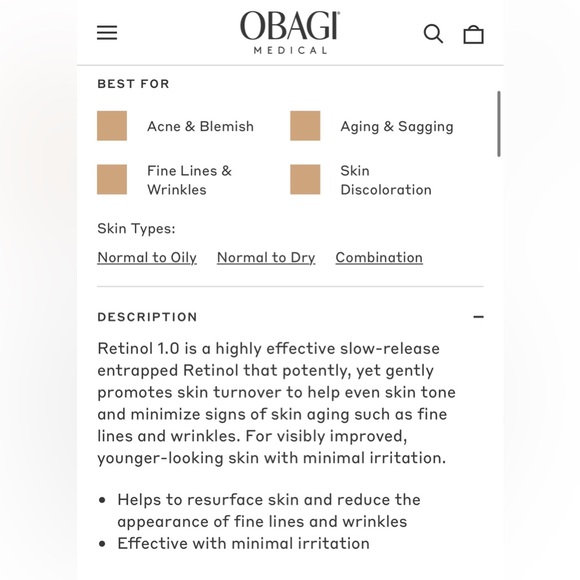 OBAGI MEDICAL RETINOL 1.0 CREAM - Picture 2 of 3